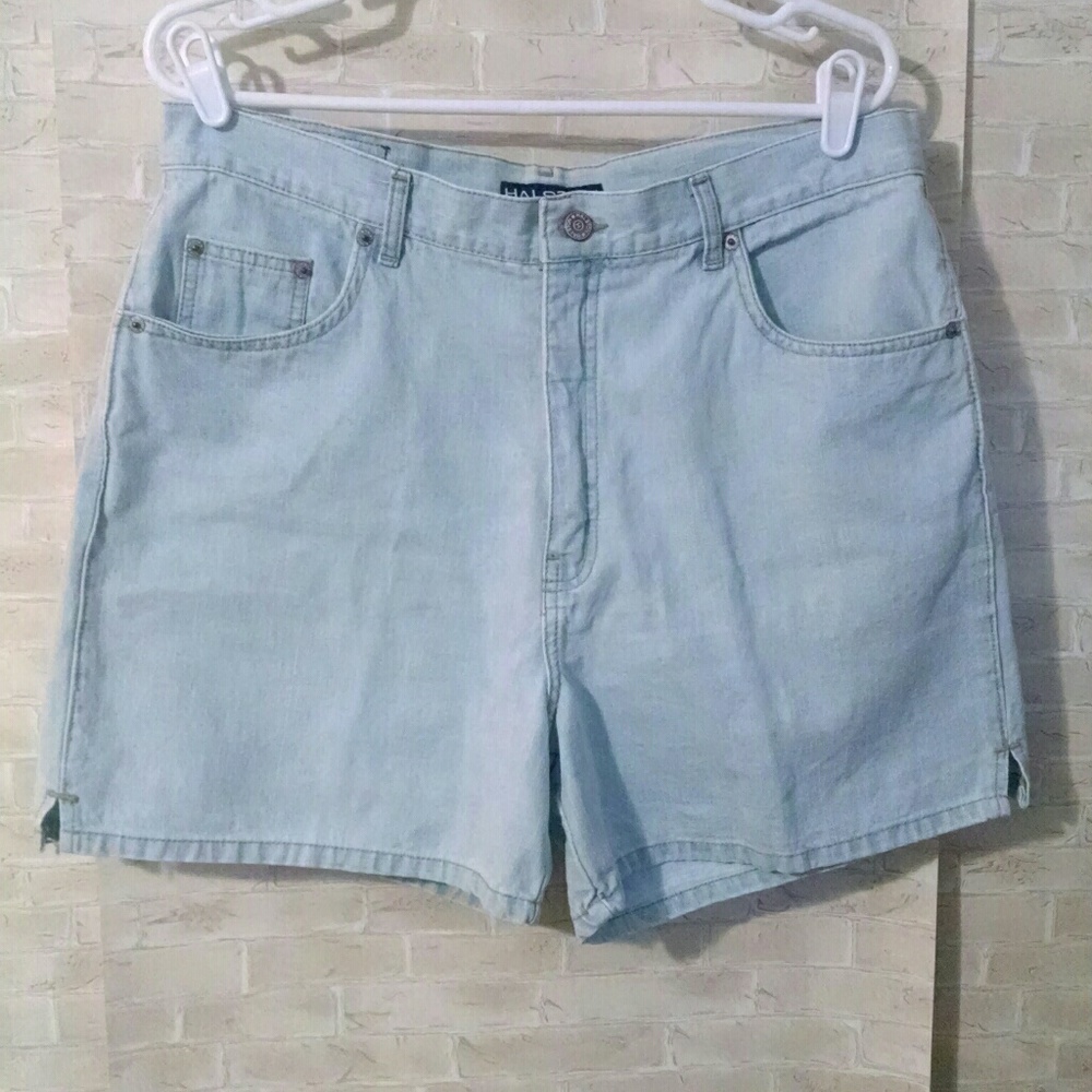 Halston Jeanswear denim high waisted jean shorts vintage